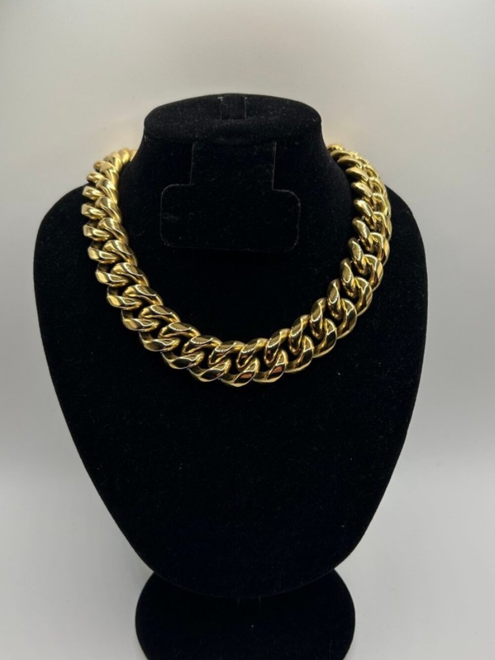 Mens Cuban Chain Real Gold Stainless Steel 18mm 18 Inch Plated Solid Durable